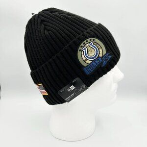 Indianapolis Colts New Era Hat Black Beanie Mens One Size NFL Salute Service NWT